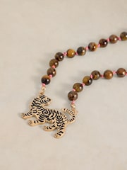 White Stuff Gold Tone Semi-Precious Tiggy Necklace - Image 2 of 2