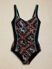 White Stuff Black Splash Control Swimsuit - Image 4 of 5