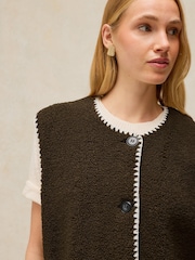 White Stuff Green Borg Stitch Detail Gilet - Image 3 of 5