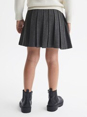 Reiss Dark Grey Marcie Wool Blend Striped Pleated Skirt - Image 5 of 6