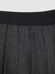 Reiss Dark Grey Marcie Wool Blend Striped Pleated Skirt - Image 6 of 6