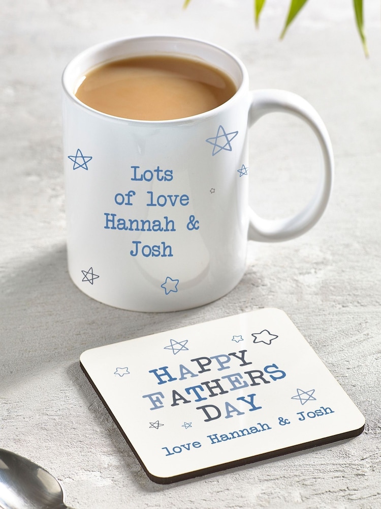 Personalised Fathers Day Mug & Coaster Set by Loveabode - Image 2 of 4 Personalised Fathers Day Mug & Coaster Set by Loveabode - Image 2 of 4