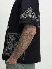 River Island Black Oversized Ame Saint Tapestry T-Shirt - Image 4 of 4