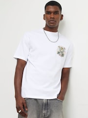 River Island White Regular Fit Kanagawa Tiger T-Shirt - Image 3 of 4