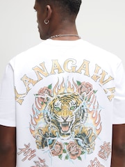 River Island White Regular Fit Kanagawa Tiger T-Shirt - Image 4 of 4