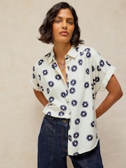 White Stuff White Orla Button Through Shirt - Image 3 of 5