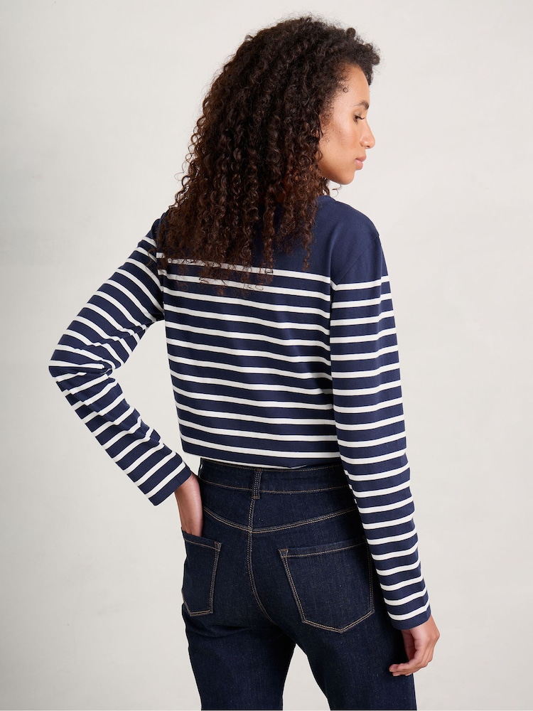 Seasalt Cornwall Navy Blue Purple Sailor Top - Image 2 of 5