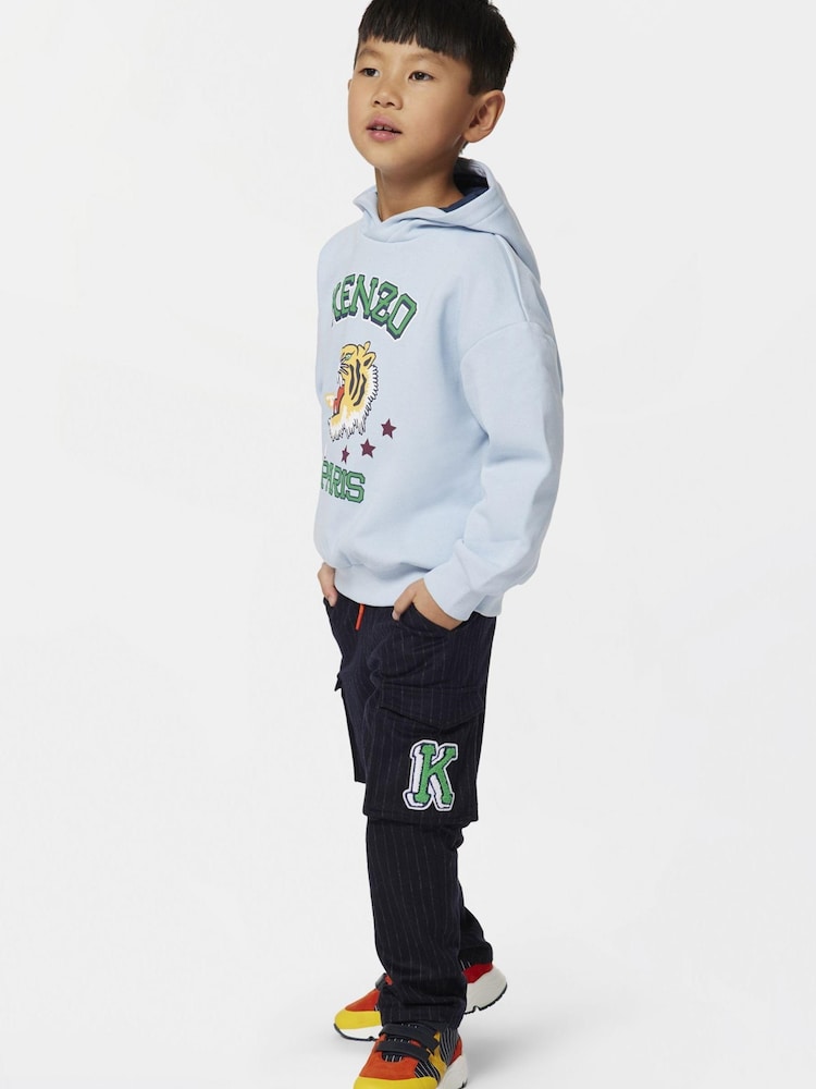 KENZO KIDS Light Blue Tiger Logo Hoodie - Image 2 of 2