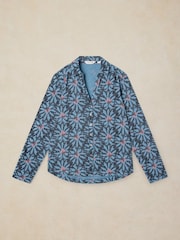 White Stuff Blue Annie Cotton Jersey Shirt - Image 4 of 5