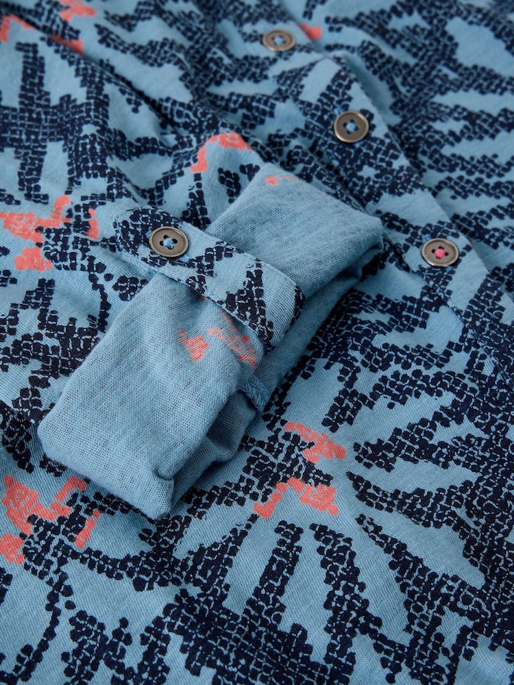 White Stuff Blue Annie Cotton Jersey Shirt - Image 5 of 5 White Stuff Blue Annie Cotton Jersey Shirt - Image 5 of 5