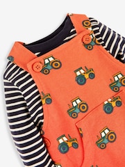 Rostorange/Traktor - Jojo Maman Bébé – Latzhosen und Streifen-Top im Set - Bild 4 von 5