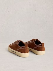 White Stuff Brown Pippa Suede Lace Up Trainers - Image 2 of 4