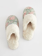 Laura Ashley Green Wild Roses Print Mule Slippers - Image 5 of 7