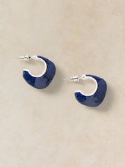White Stuff Blue Beau Huggie Earrings - Image 2 of 2