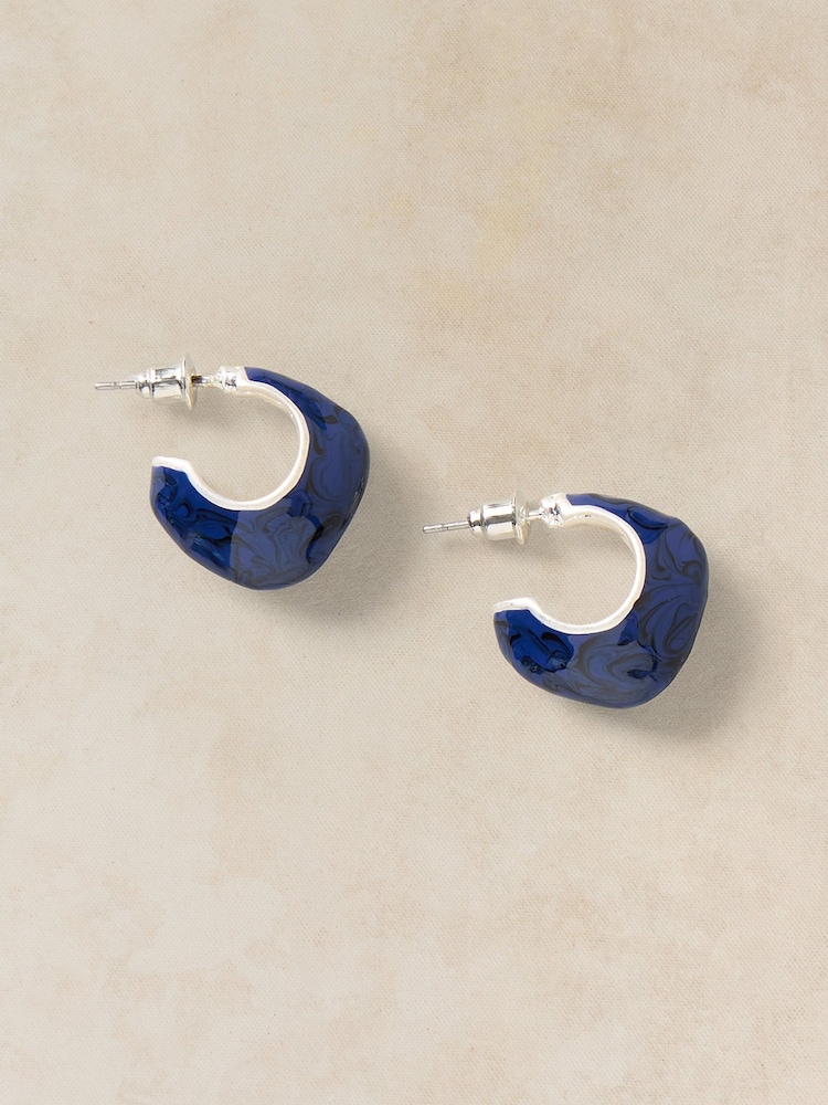 White Stuff Blue Beau Huggie Earrings - Image 2 of 2 White Stuff Blue Beau Huggie Earrings - Image 2 of 2