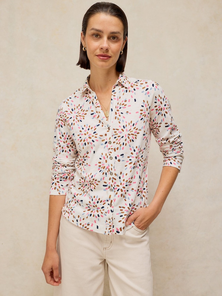 White Stuff White Annie Jersey Shirt - Image 1 of 5 White Stuff White Annie Jersey Shirt - Image 1 of 5