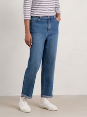 Seasalt Cornwall Blue Trenow Cove Straight Leg Jeans - Image 1 of 5