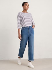 Seasalt Cornwall Blue Trenow Cove Straight Leg Jeans - Image 3 of 5