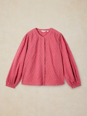 White Stuff Pink Lana Jacquard Top - Image 4 of 5