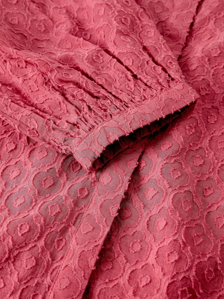 White Stuff Pink Lana Jacquard Top - Image 5 of 5