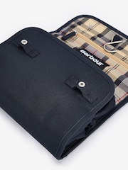 Barbour® Navy Cascade Hanging 100% Cotton Washbag - Image 4 of 6