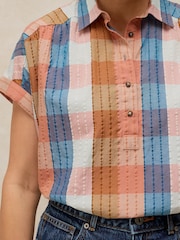 White Stuff Pink Orla Pop Over Shirt - Image 3 of 5