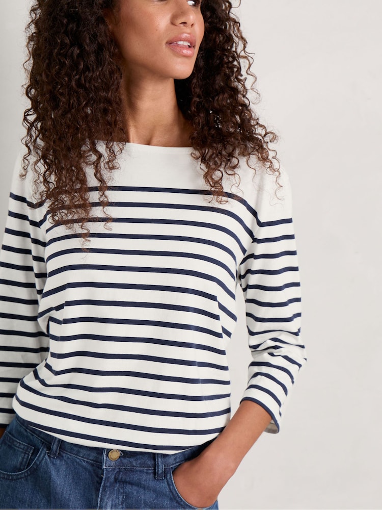Seasalt Cornwall White/Blue Sailor Top - Image 1 of 5