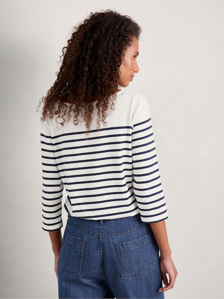Seasalt Cornwall White/Blue Sailor Top - Image 2 of 5