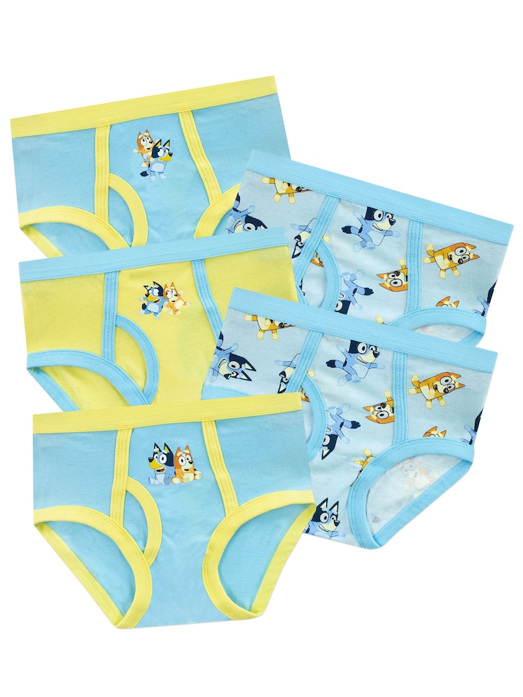 Character Blue 100% Cotton Underwear 5 Pack - Image 1 of 4