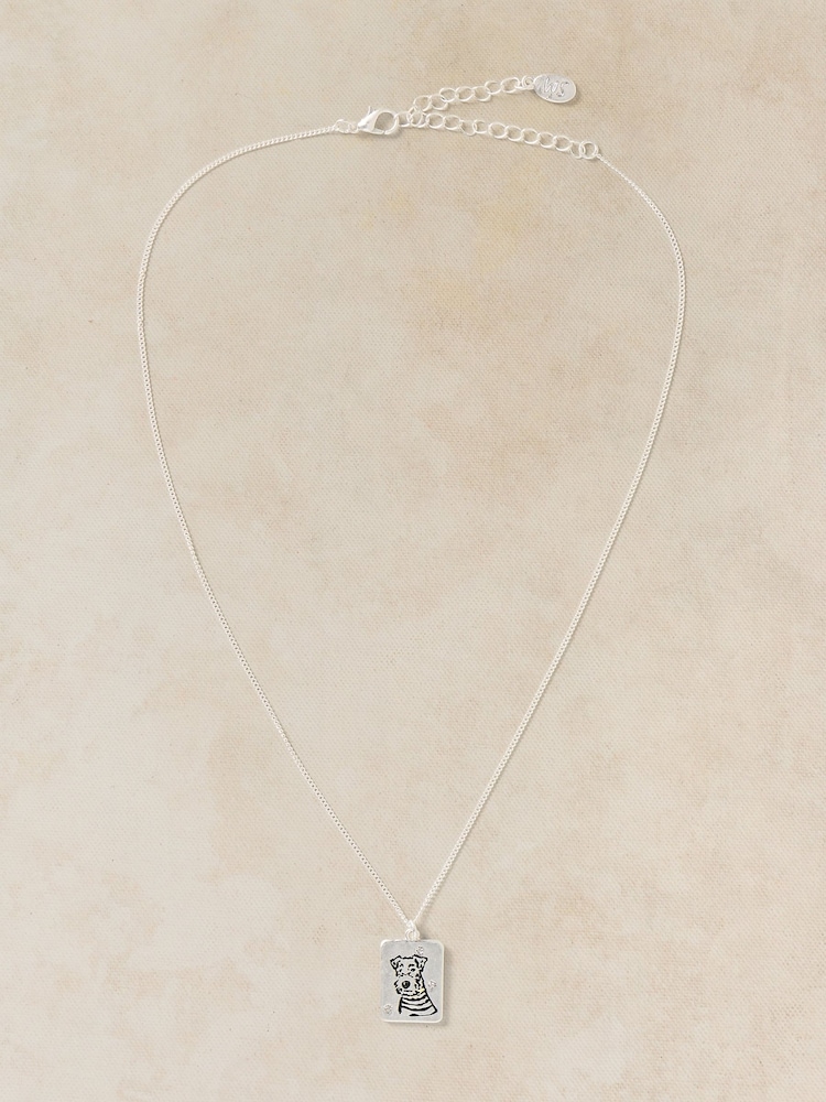 White Stuff Silver Tone Pet Pal Dog Necklace - Image 1 of 2
