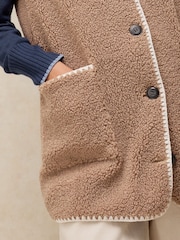 White Stuff Natural Borg Longline Gilet - Image 3 of 5