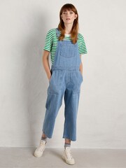 Seasalt Cornwall Blue Porthallow Cove Denim Dungarees - Image 1 of 5