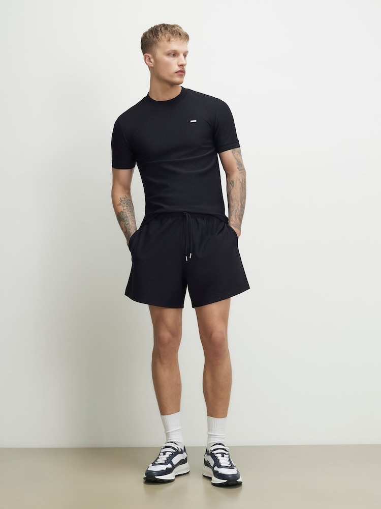 Laivastonsininen - River Island Teksturoitu Pull On -shortsit - Kuva 1 / 4