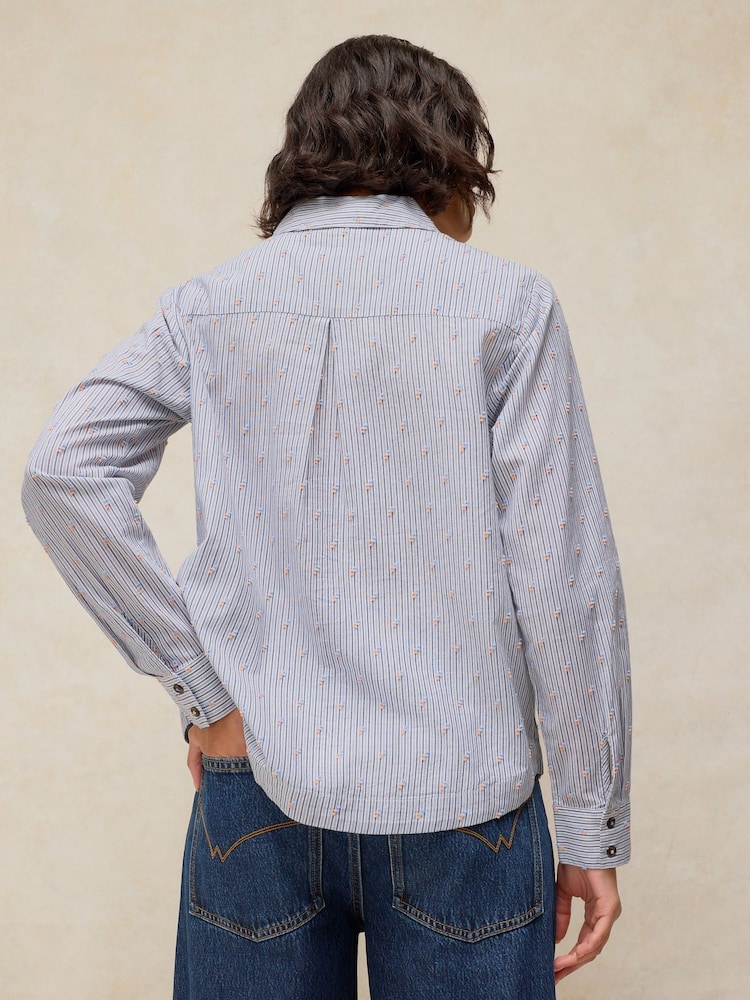 White Stuff Blue Libby Cotton Shirt - Image 2 of 5 White Stuff Blue Libby Cotton Shirt - Image 2 of 5