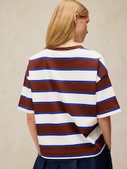 White Stuff Brown Kat Stripe Midweight T-Shirt - Image 2 of 6