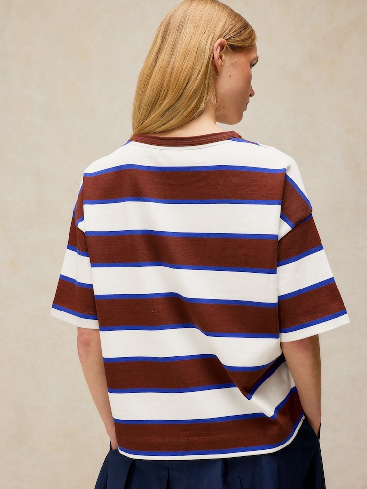 White Stuff Brown Kat Stripe Midweight T-Shirt - Image 2 of 6 White Stuff Brown Kat Stripe Midweight T-Shirt - Image 2 of 6