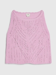 River Island Purple Diamonte Crochet Top - Image 1 of 4