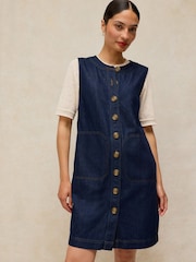 White Stuff Blue Millie Denim Shift Dress - Image 1 of 5