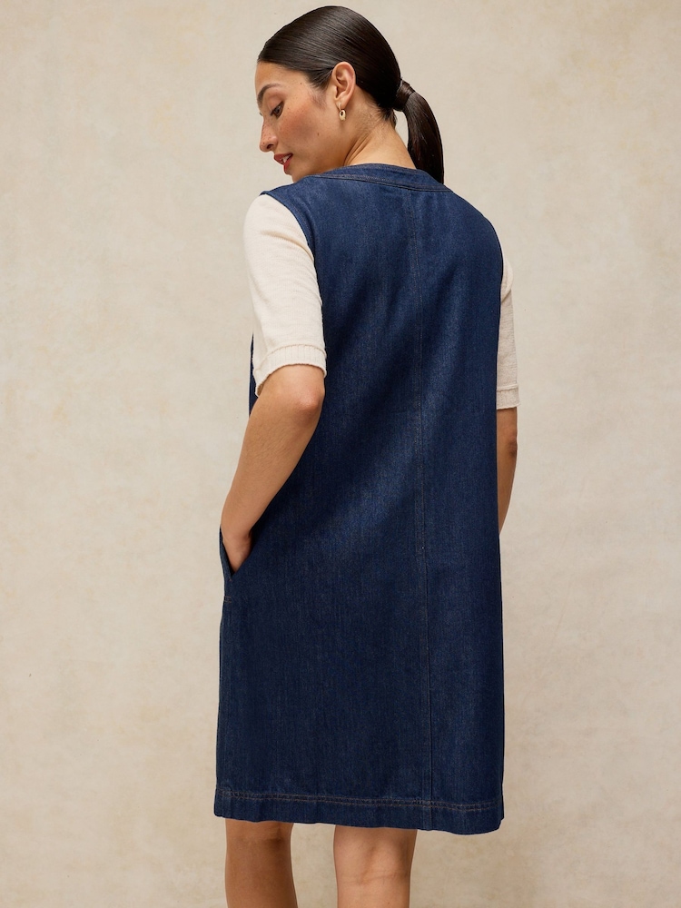 White Stuff Blue Millie Denim Shift Dress - Image 2 of 5