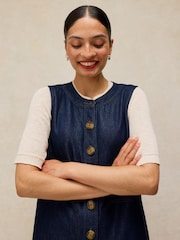 White Stuff Blue Millie Denim Shift Dress - Image 3 of 5