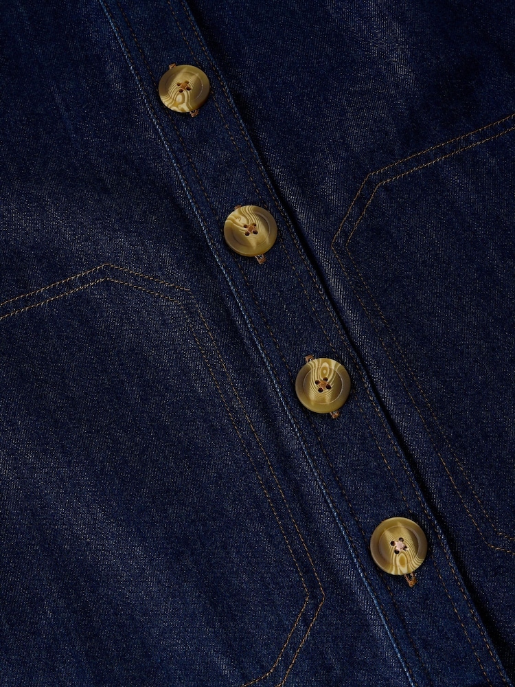 White Stuff Blue Millie Denim Shift Dress - Image 5 of 5
