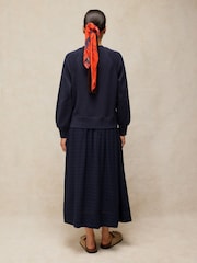 White Stuff Blue Carter Mix Sweat Dress - Image 2 of 5