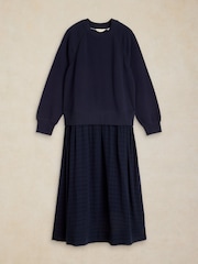 White Stuff Blue Carter Mix Sweat Dress - Image 4 of 5