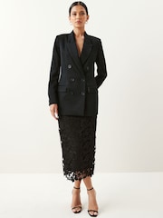 Schwarz - Blazer mit Paisleymuster-Futter - Bild 3 von 6