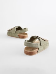 Neutral Beige Lion Touch Fastening Suede Sandals - Image 6 of 8