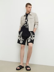 River Island Black Oversized Flower Roping T-Shirt - Image 3 of 4
