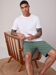 Grey/Sage Green 100% Cotton Lightweight Joggers Shorts 2 Pack - Image 3 of 16
