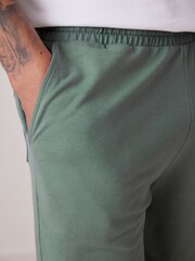 Grey/Sage Green 100% Cotton Lightweight Joggers Shorts 2 Pack - Image 6 of 16