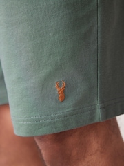 Grey/Sage Green 100% Cotton Lightweight Joggers Shorts 2 Pack - Image 7 of 16