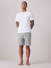 Grey/Sage Green 100% Cotton Lightweight Joggers Shorts 2 Pack - Image 9 of 16